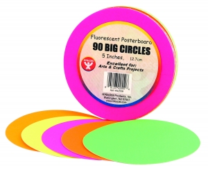 Circles - 5, 90 ct., Fluorescent poster board